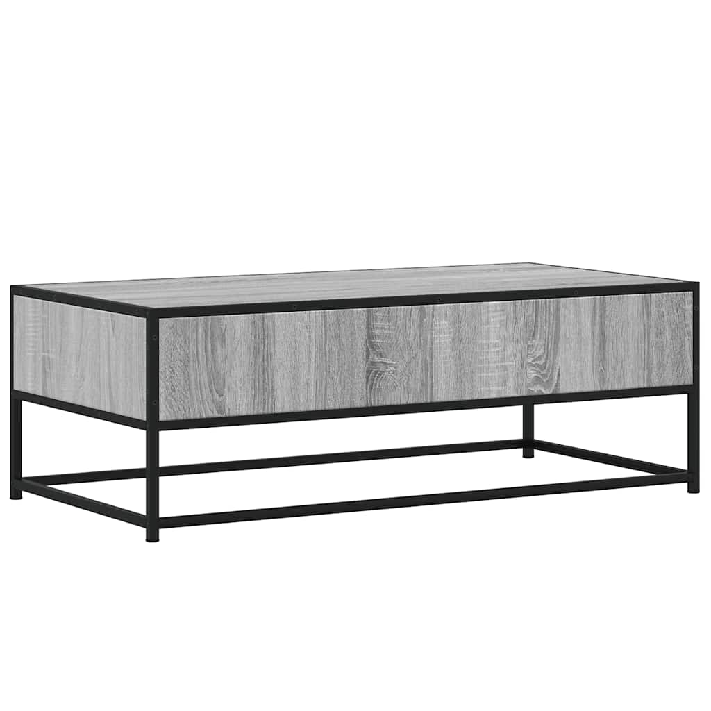 Table basse sonoma gris 100x50x35 cm bois d’ingénierie et métal - Tables basses