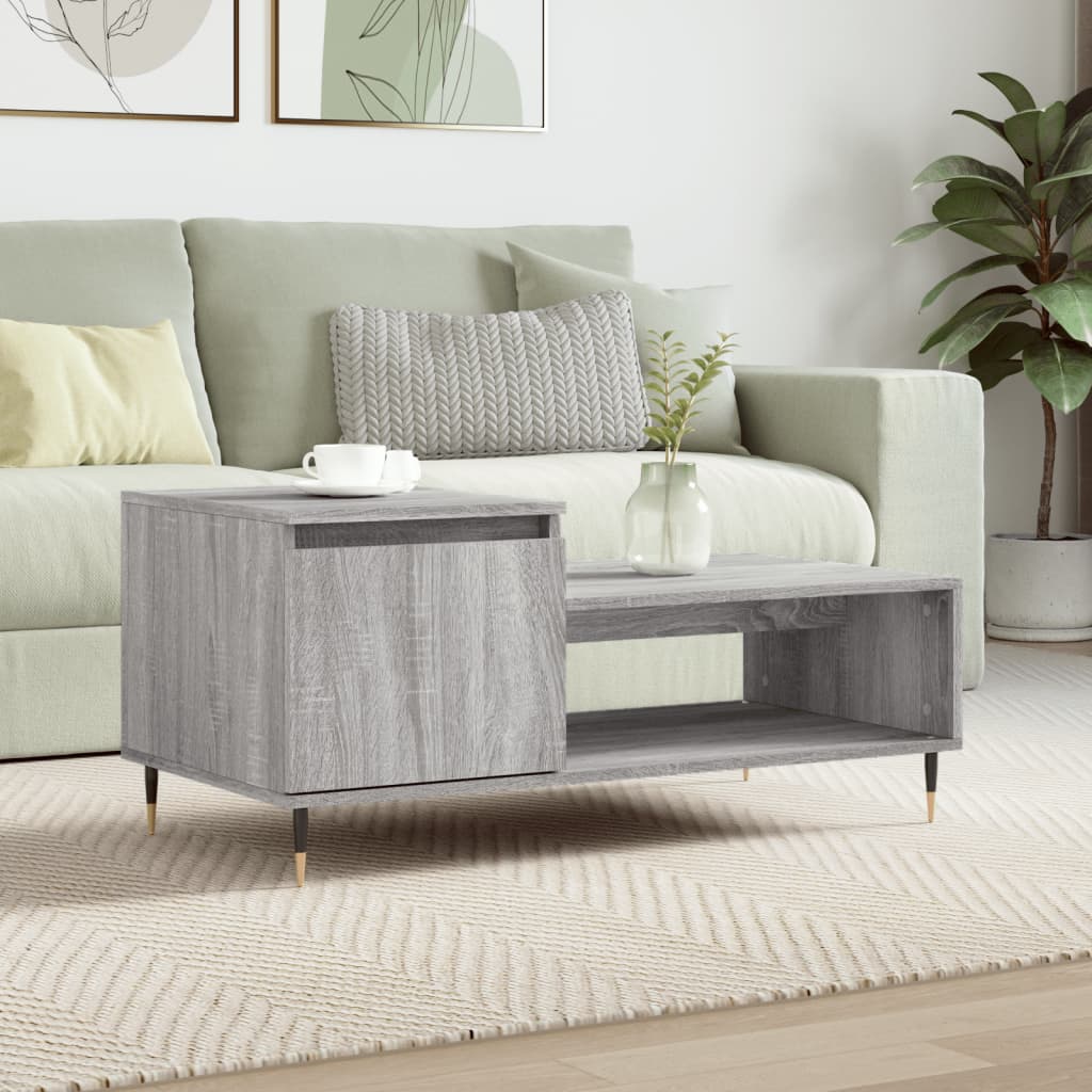 Table basse Sonoma gris 100x50x45 cm Bois d’ingénierie - Tables basses