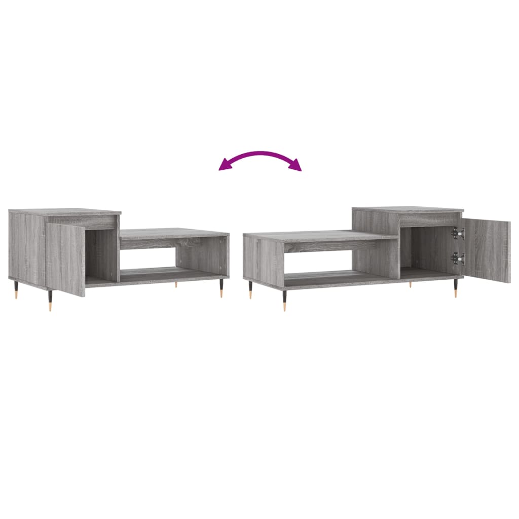 Table basse Sonoma gris 100x50x45 cm Bois d’ingénierie - Tables basses