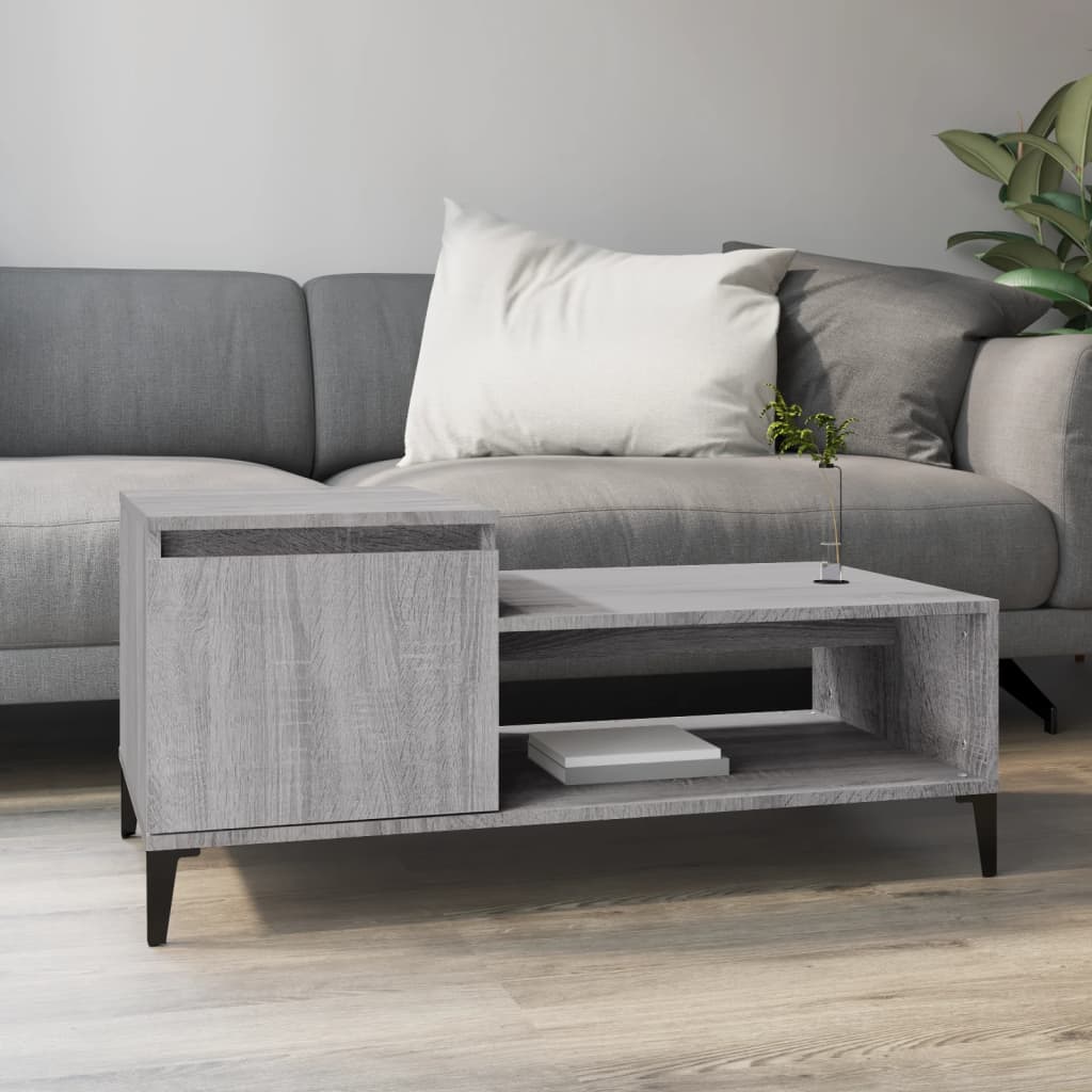 Table basse Sonoma gris 100x50x45 cm Bois d’ingénierie - Tables basses