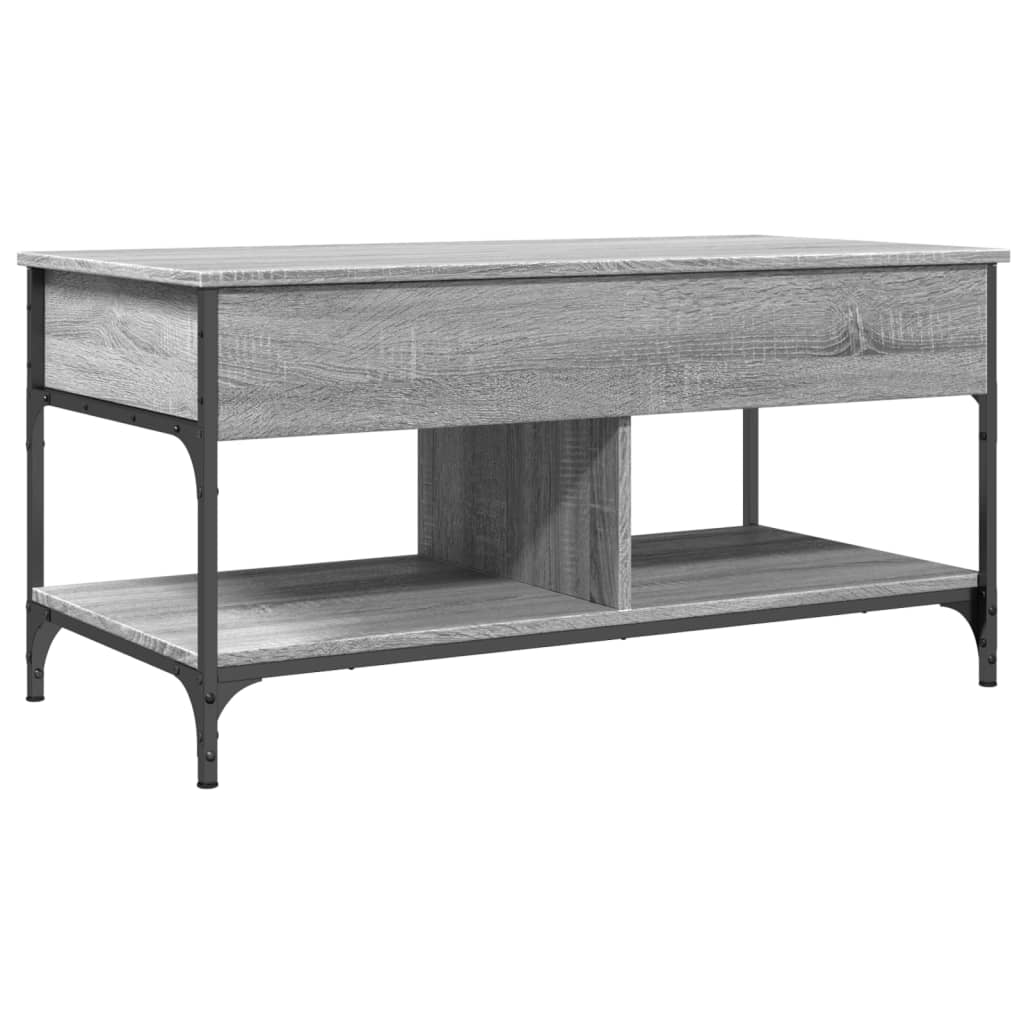 Table basse sonoma gris 100x50x50 cm bois d’ingénierie et métal - Tables basses