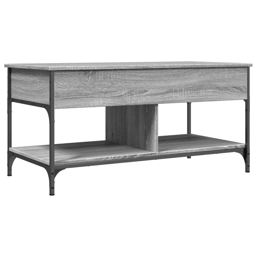 Table basse sonoma gris 100x50x50 cm bois d’ingénierie et métal - Tables basses