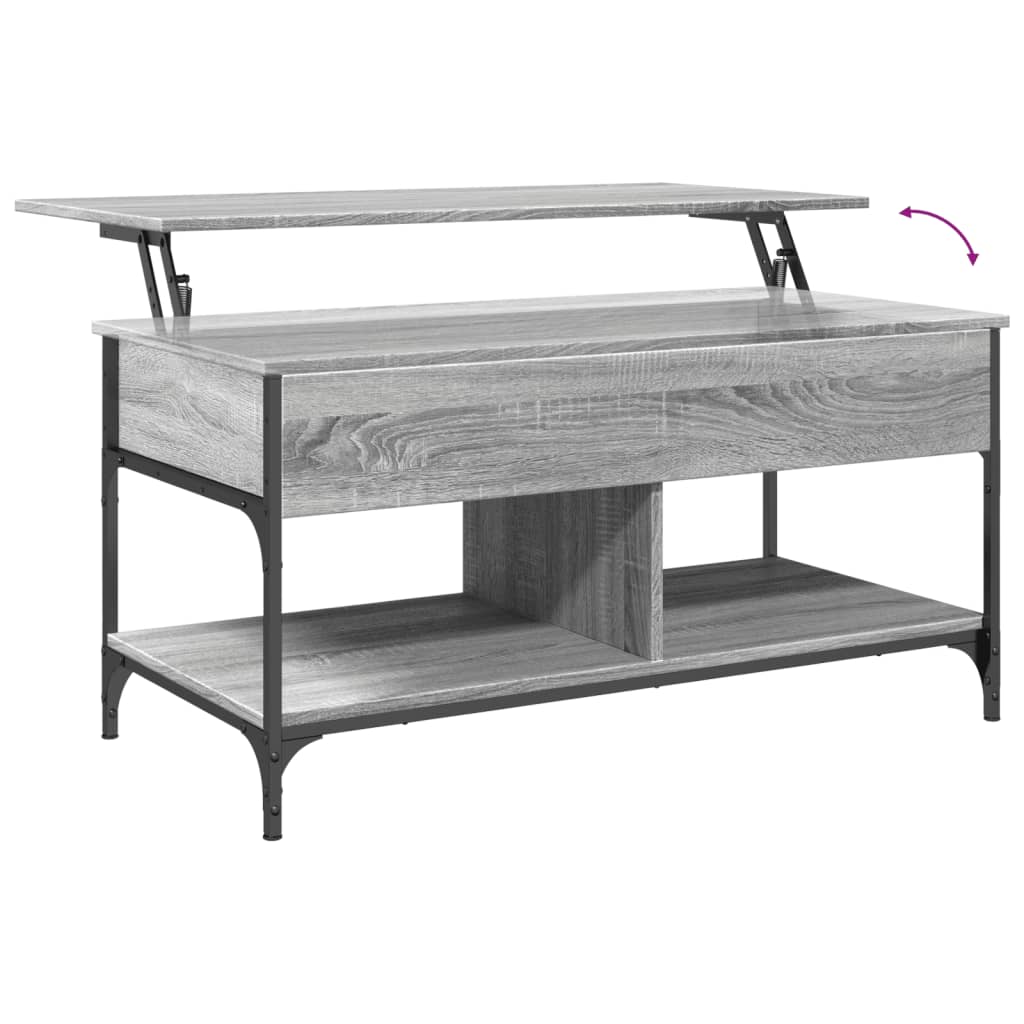Table basse sonoma gris 100x50x50 cm bois d’ingénierie et métal - Tables basses