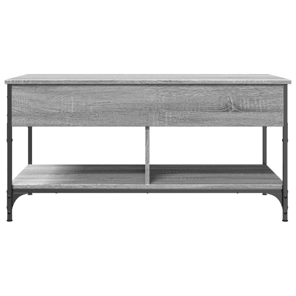 Table basse sonoma gris 100x50x50 cm bois d’ingénierie et métal - Tables basses