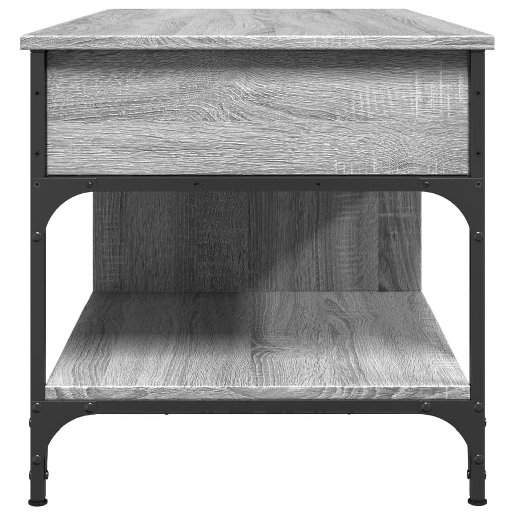 Table basse sonoma gris 100x50x50 cm bois d’ingénierie et métal - Tables basses