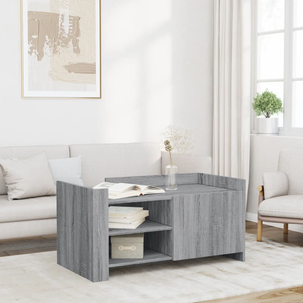 Table basse sonoma gris 100x50x50 cm bois d’ingénierie - Tables basses