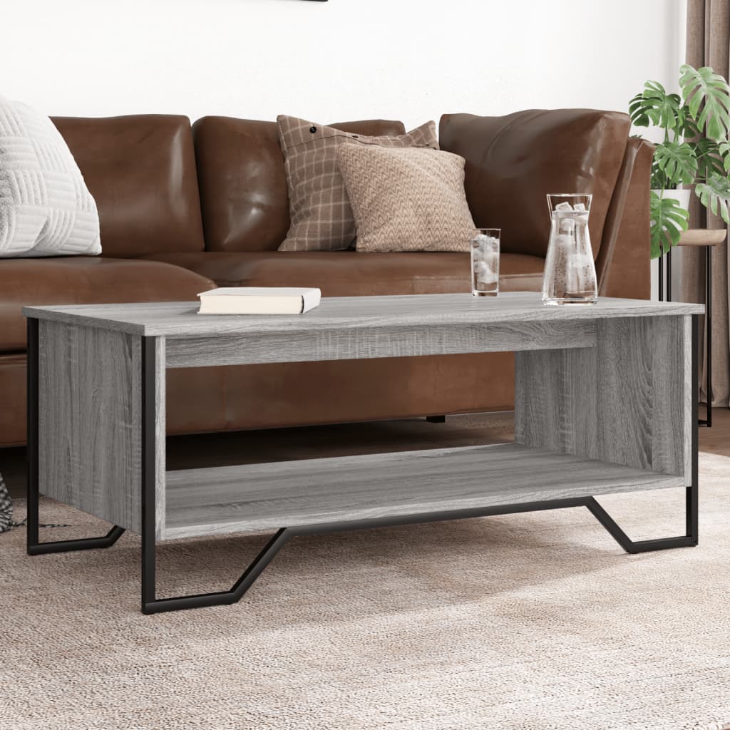 Table basse sonoma gris 100x51x40 cm bois d’ingénierie - Tables basses