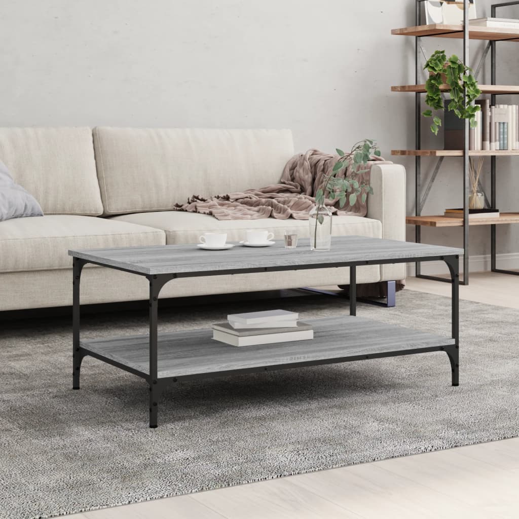 Table basse sonoma gris 100x55x40 cm bois d’ingénierie - Tables basses