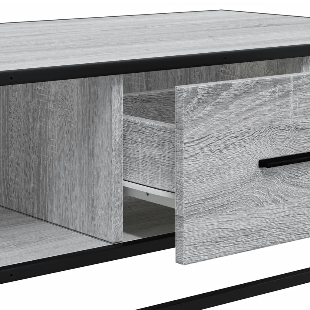 Table basse sonoma gris 100x57x35 cm bois d’ingénierie et métal - Tables basses