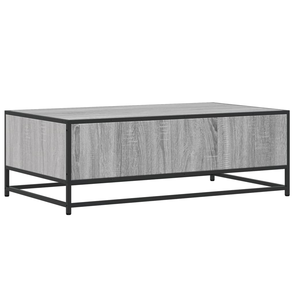 Table basse sonoma gris 100x57x35 cm bois d’ingénierie et métal - Tables basses