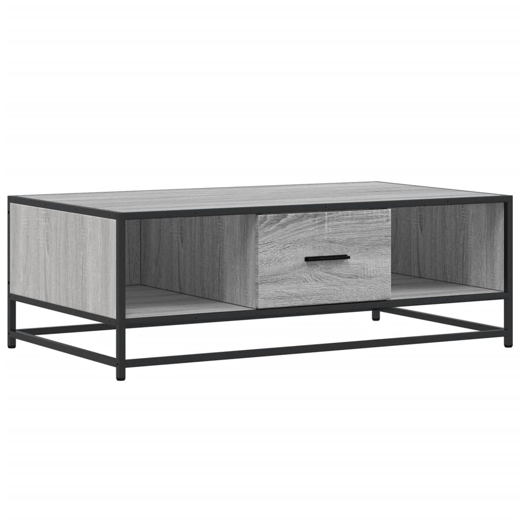 Table basse sonoma gris 100x57x35 cm bois d’ingénierie et métal - Tables basses