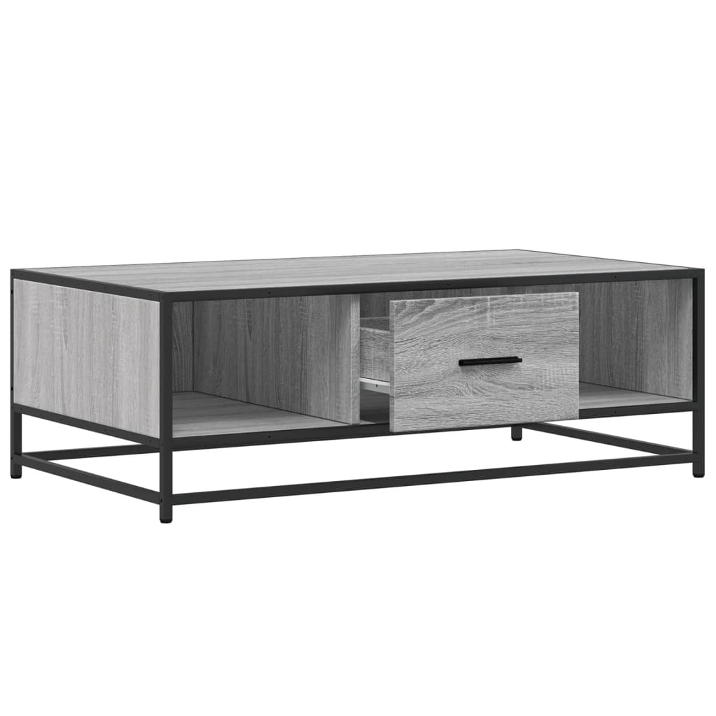 Table basse sonoma gris 100x57x35 cm bois d’ingénierie et métal - Tables basses