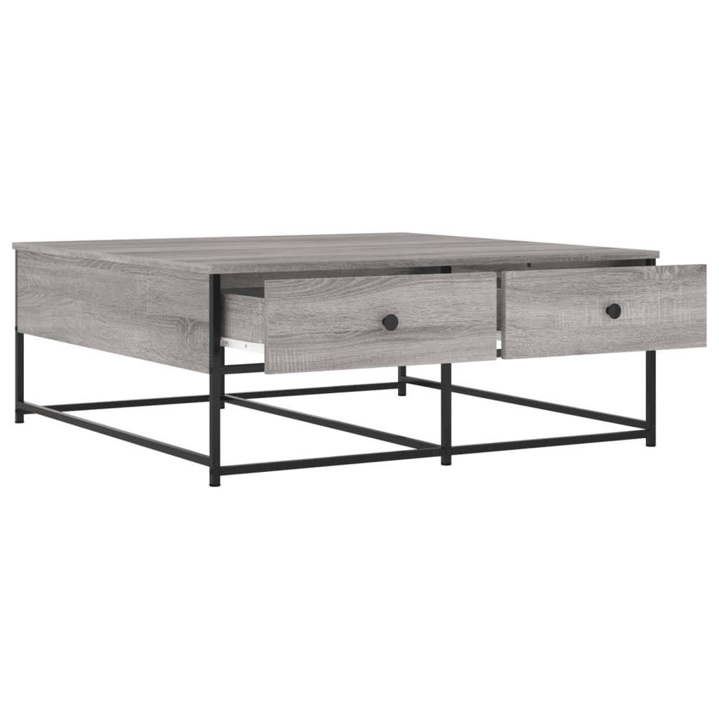 Table basse sonoma gris 100x99x40 cm bois d’ingénierie - Tables basses