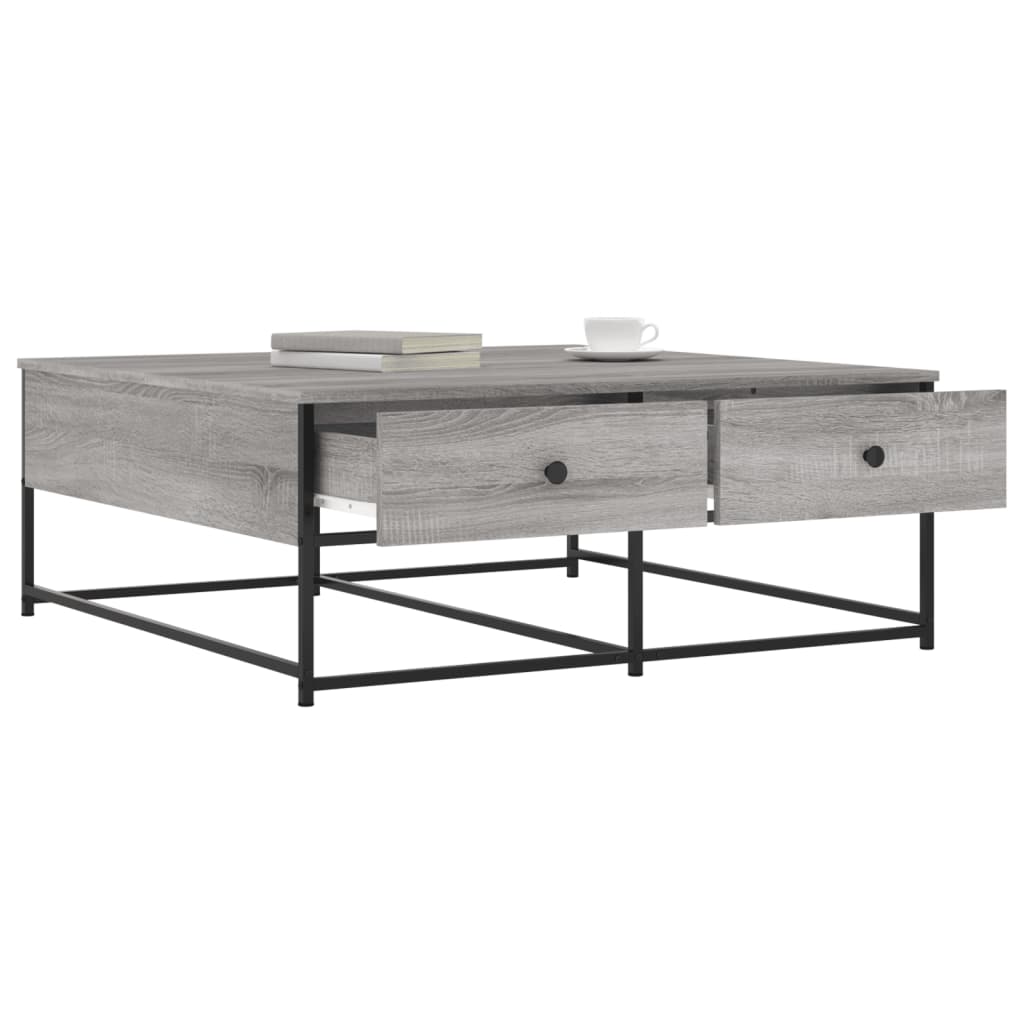 Table basse sonoma gris 100x99x40 cm bois d’ingénierie - Tables basses