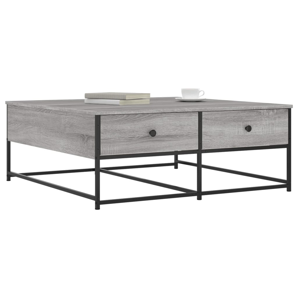 Table basse sonoma gris 100x99x40 cm bois d’ingénierie - Tables basses