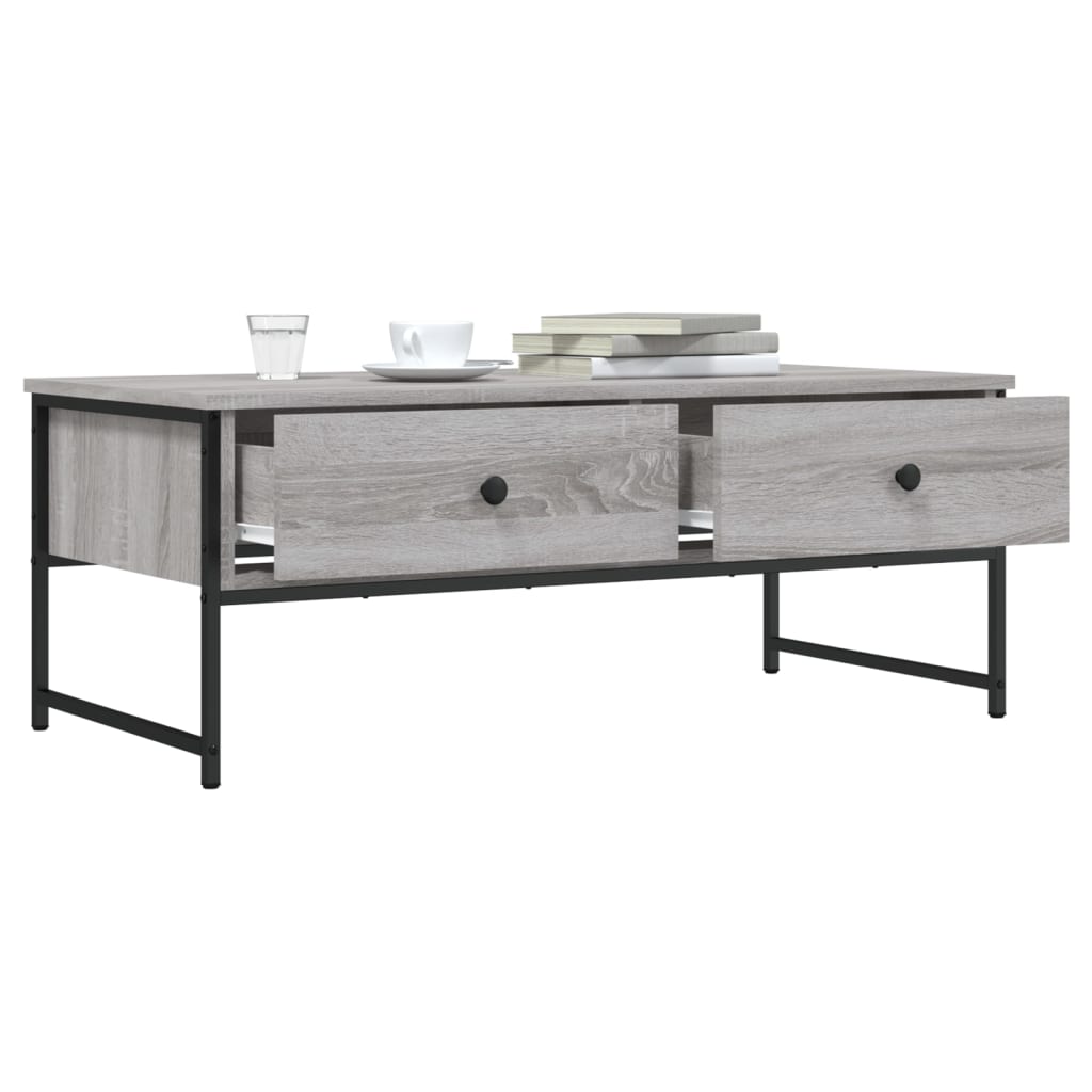 Table basse sonoma gris 101x49x39,5 cm bois d’ingénierie - Tables basses