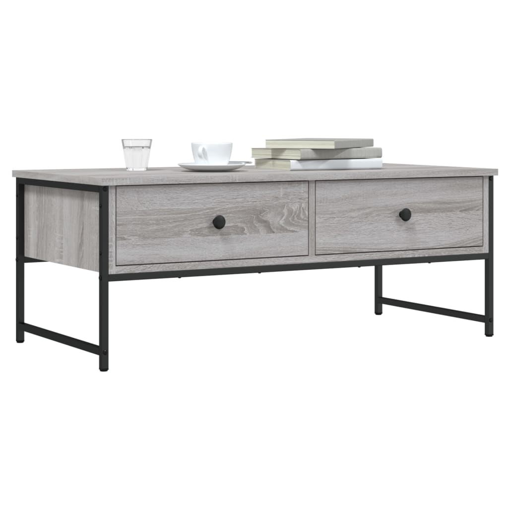 Table basse sonoma gris 101x49x39,5 cm bois d’ingénierie - Tables basses