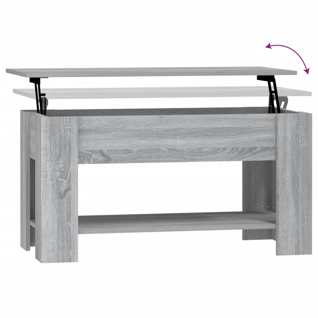 Table basse Sonoma gris 101x49x52 cm Bois d’ingénierie - Tables basses