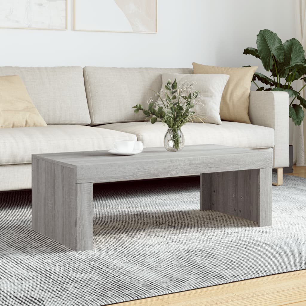 Table basse sonoma gris 102x50x36 cm bois d’ingénierie - Tables basses