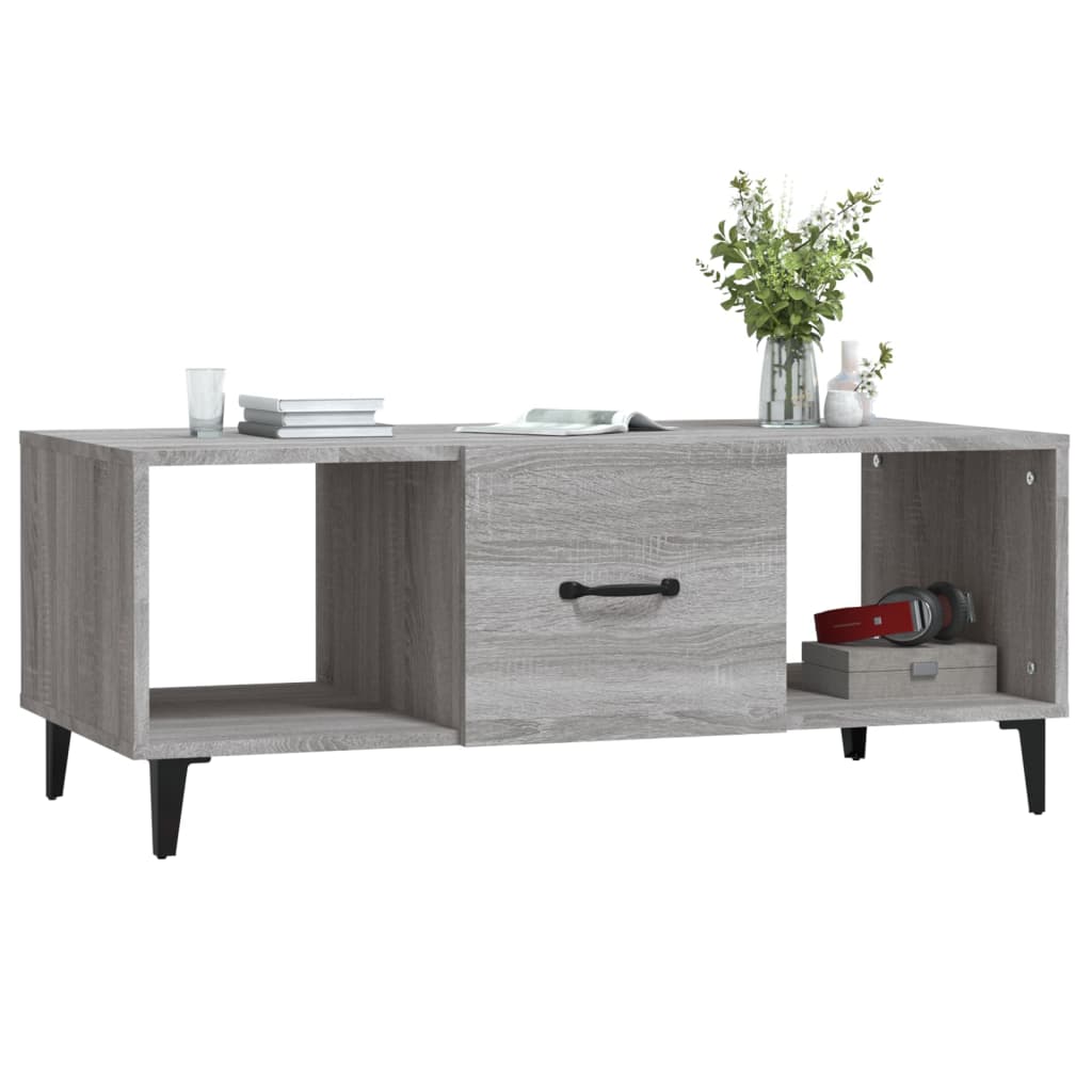 Table basse sonoma gris 102x50x40 cm bois d’ingénierie - Tables basses