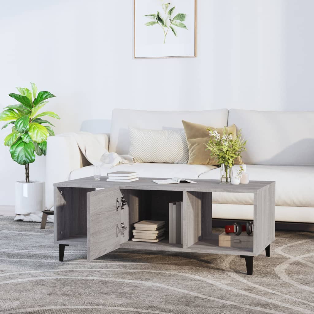 Table basse sonoma gris 102x50x40 cm bois d’ingénierie - Tables basses