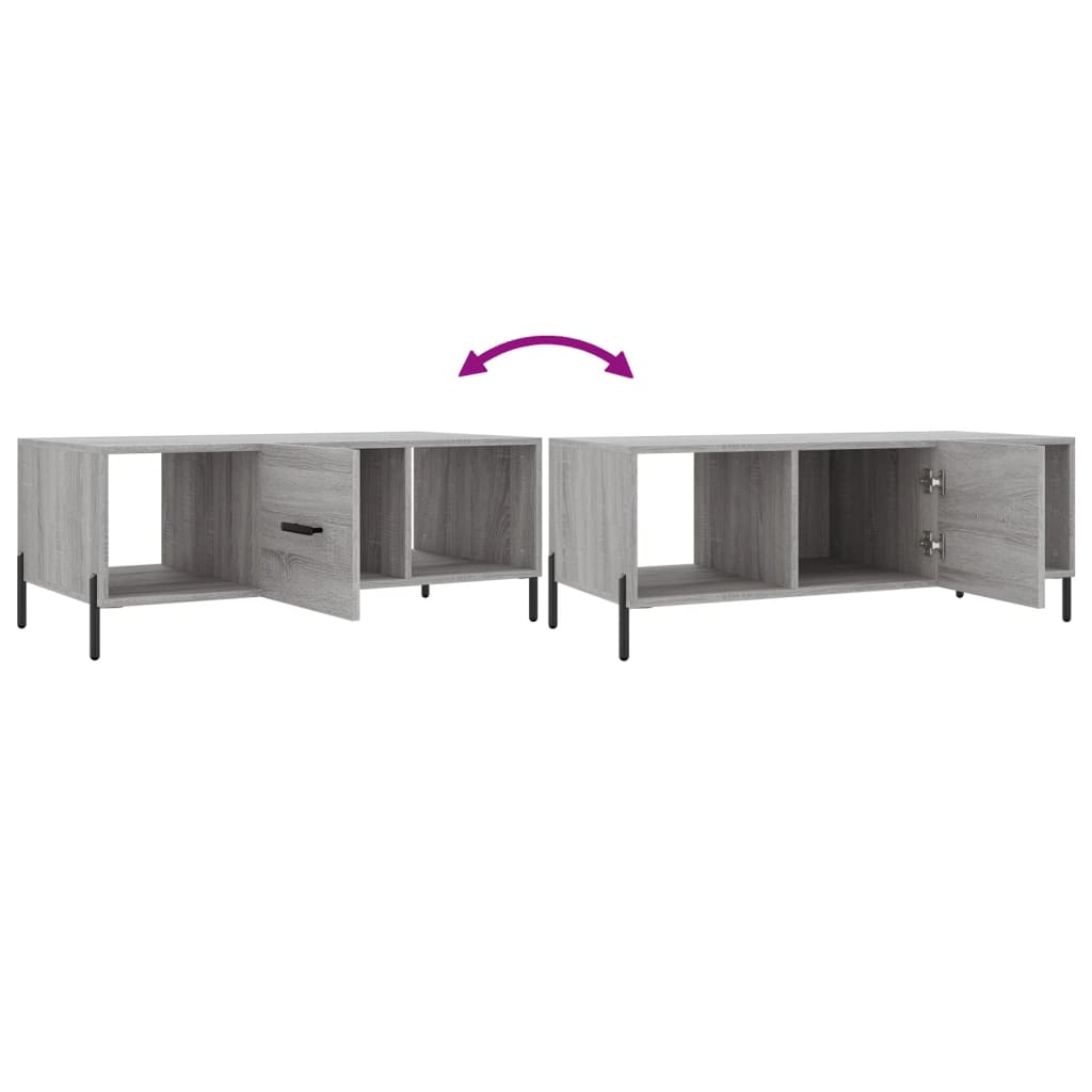 Table basse sonoma gris 102x50x40 cm bois d’ingénierie - Tables basses