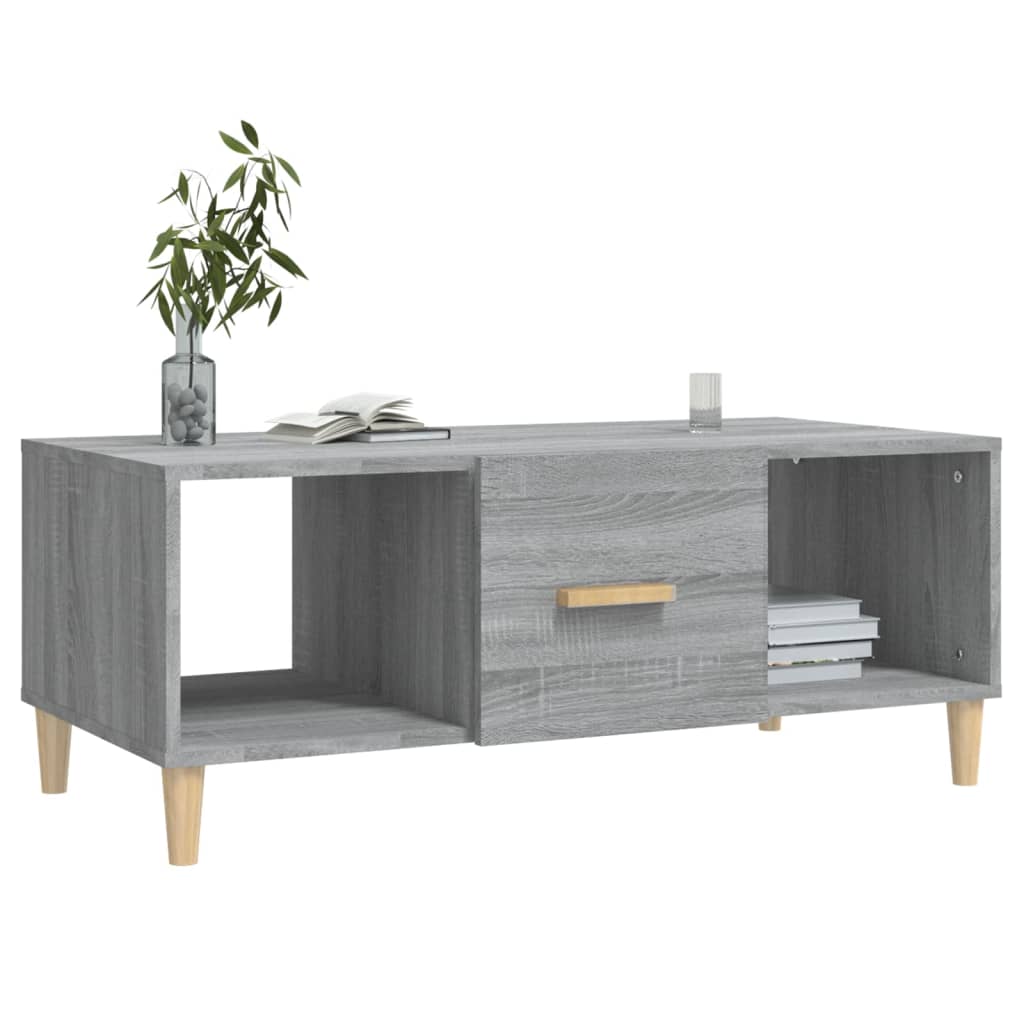 Table basse sonoma gris 102x50x40 cm bois d’ingénierie - Tables basses