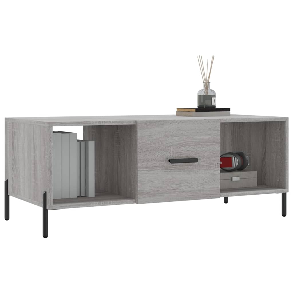 Table basse sonoma gris 102x50x40 cm bois d’ingénierie - Tables basses