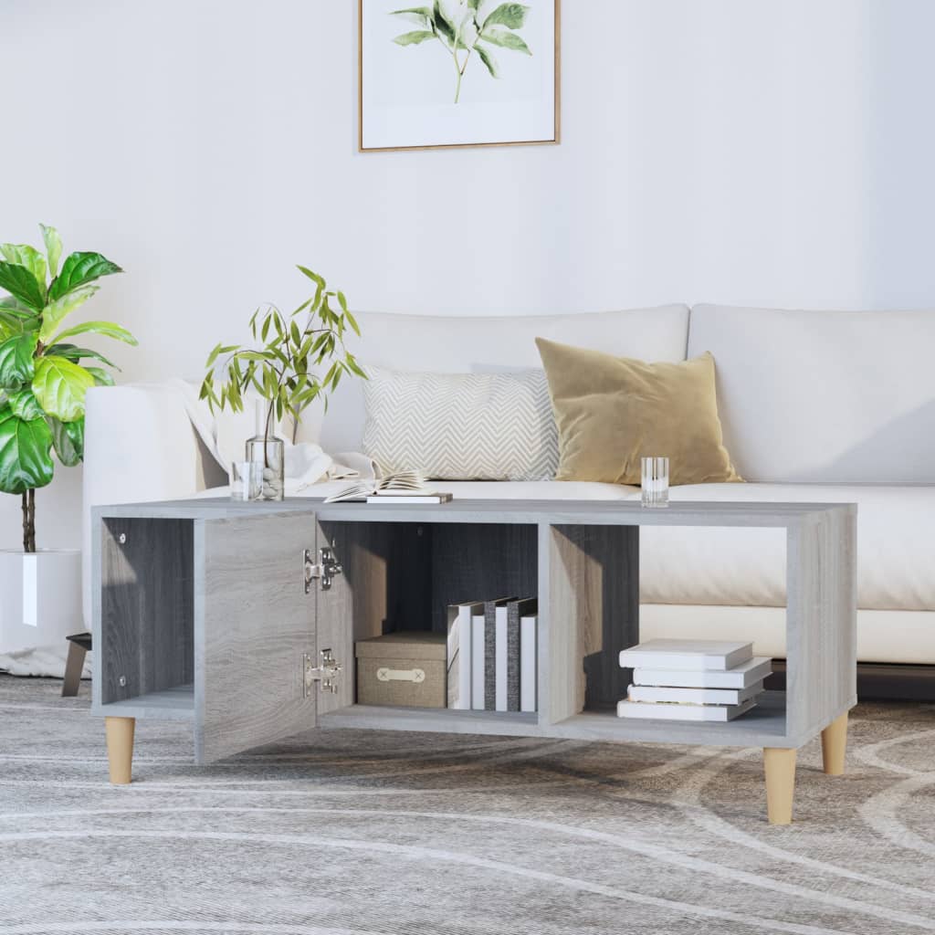 Table basse sonoma gris 102x50x40 cm bois d’ingénierie - Tables basses
