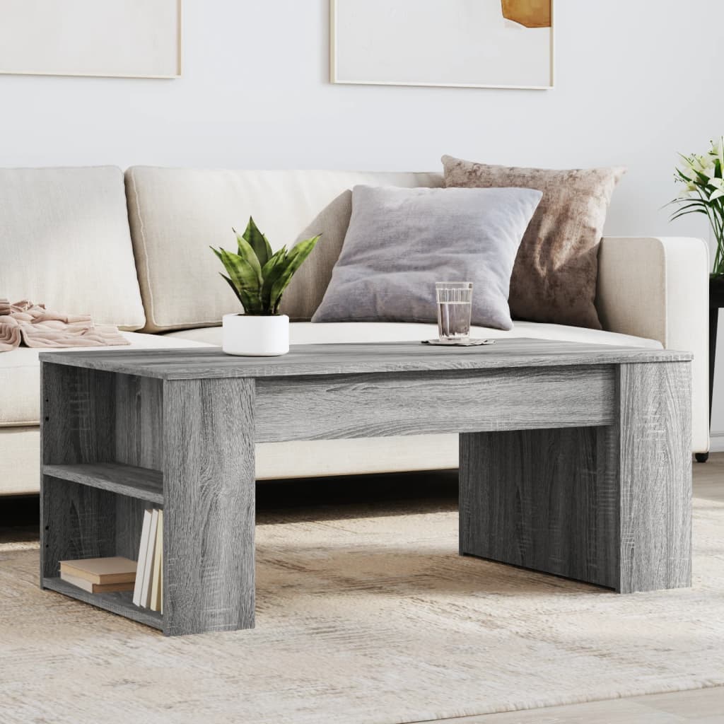 Table basse sonoma gris 102x55x42 cm bois d’ingénierie - Tables basses