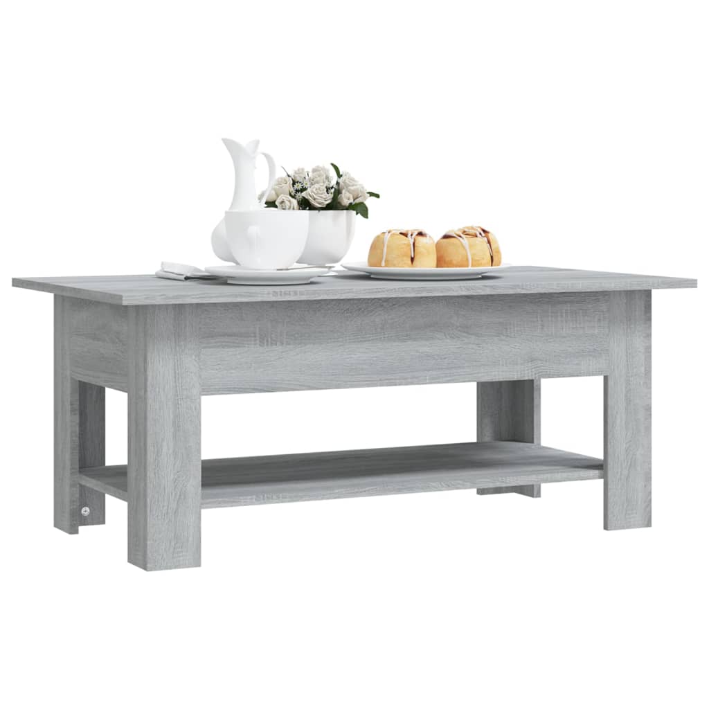 Table basse sonoma gris 102x55x42 cm bois d’ingénierie - Tables basses