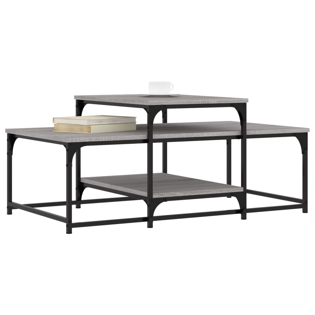 Table basse sonoma gris 102x60x45 cm bois d’ingénierie - Tables basses
