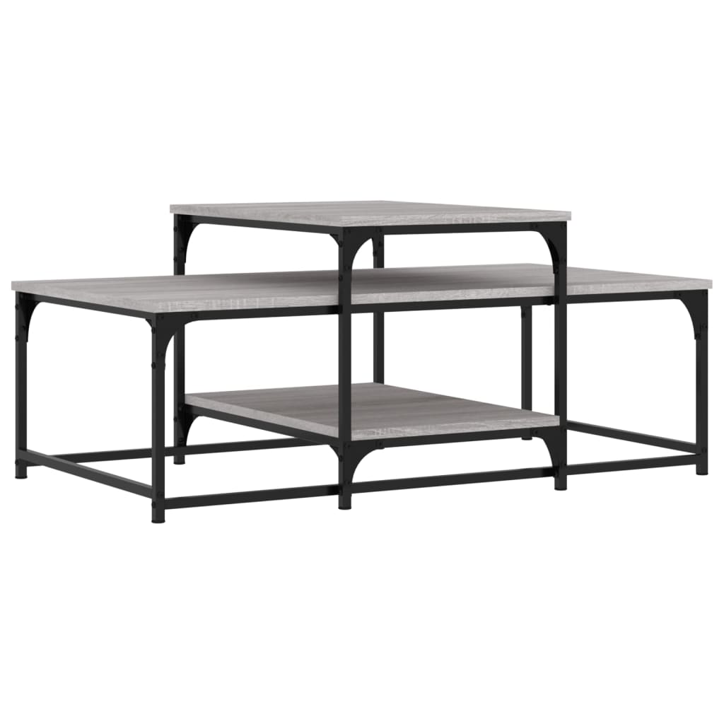 Table basse sonoma gris 102x60x45 cm bois d’ingénierie - Tables basses