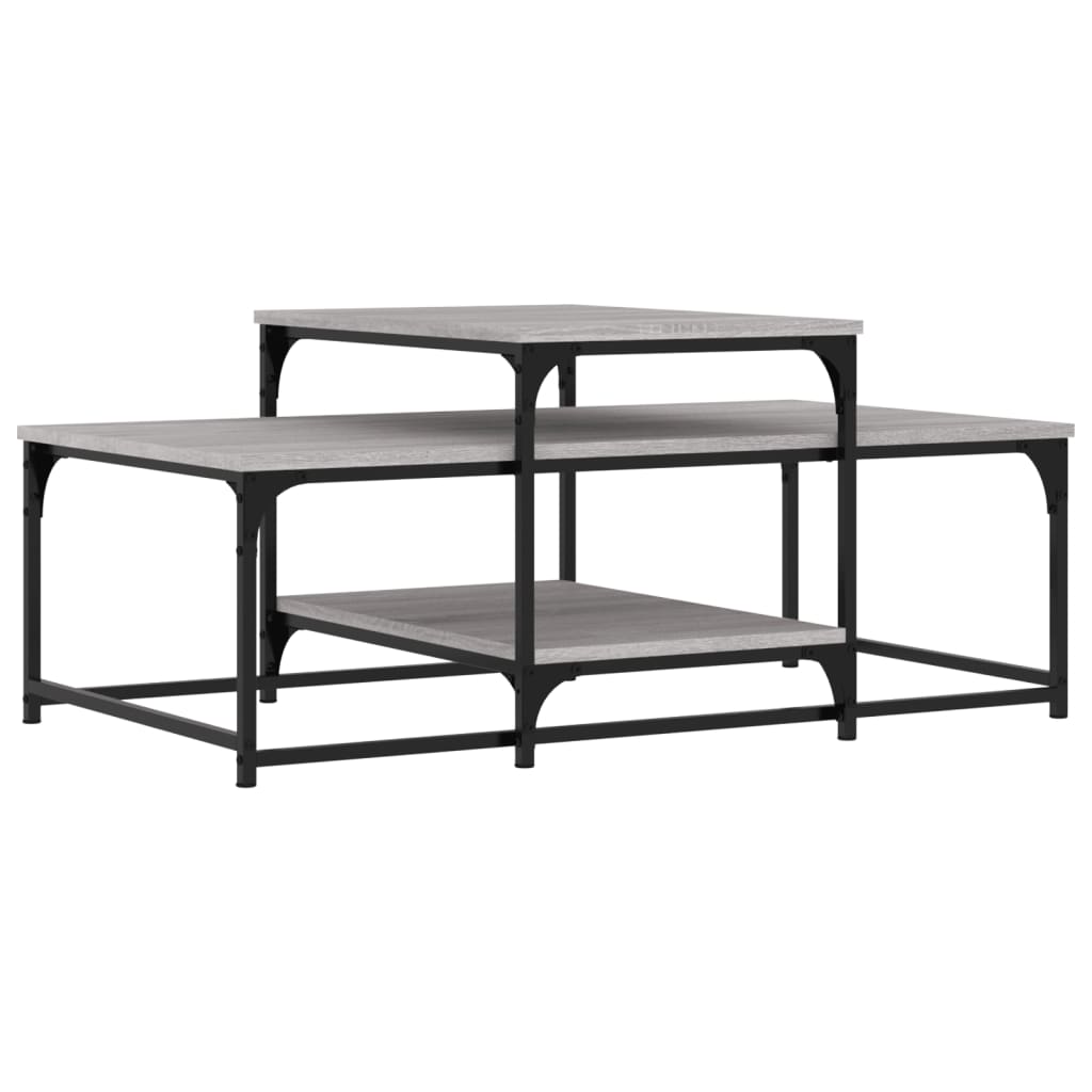 Table basse sonoma gris 102x60x45 cm bois d’ingénierie - Tables basses