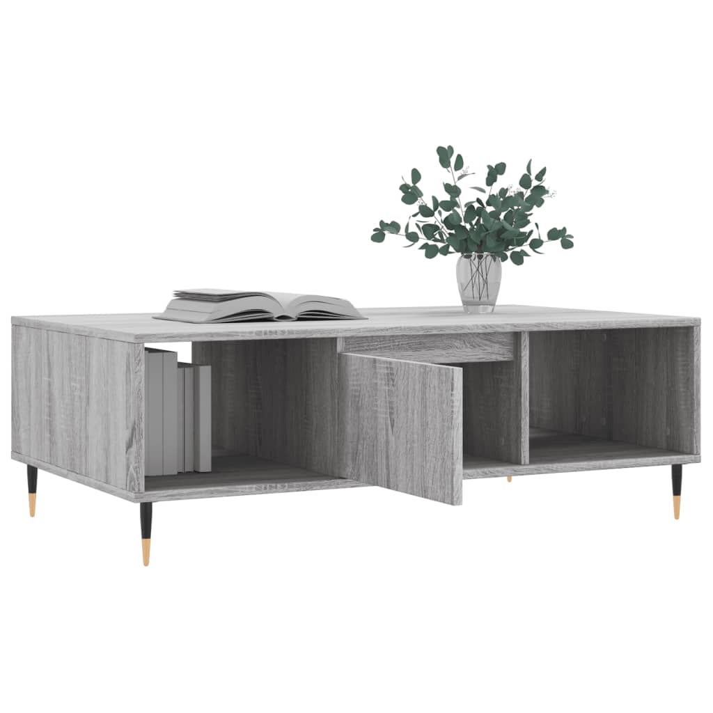 Table basse sonoma gris 104x60x35 cm bois d’ingénierie - Tables basses