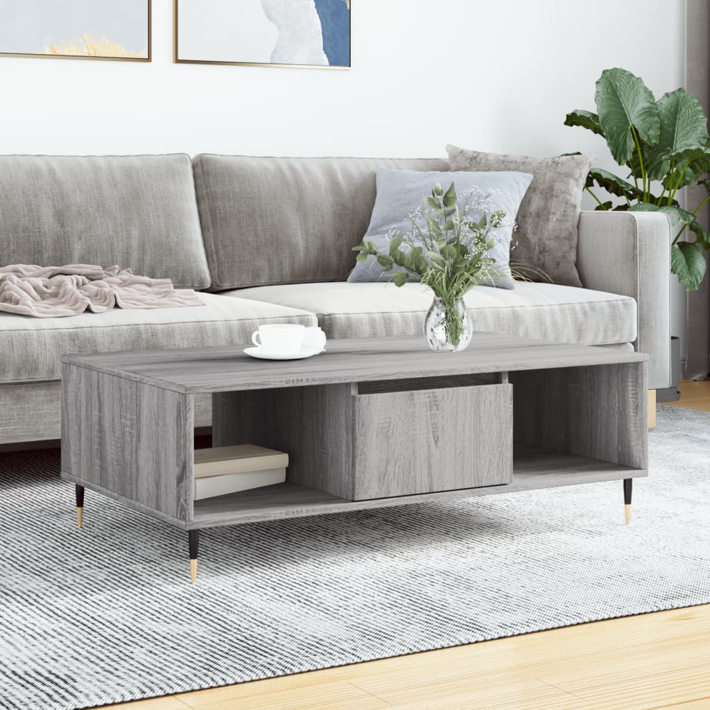 Table basse sonoma gris 104x60x35 cm bois d’ingénierie - Tables basses