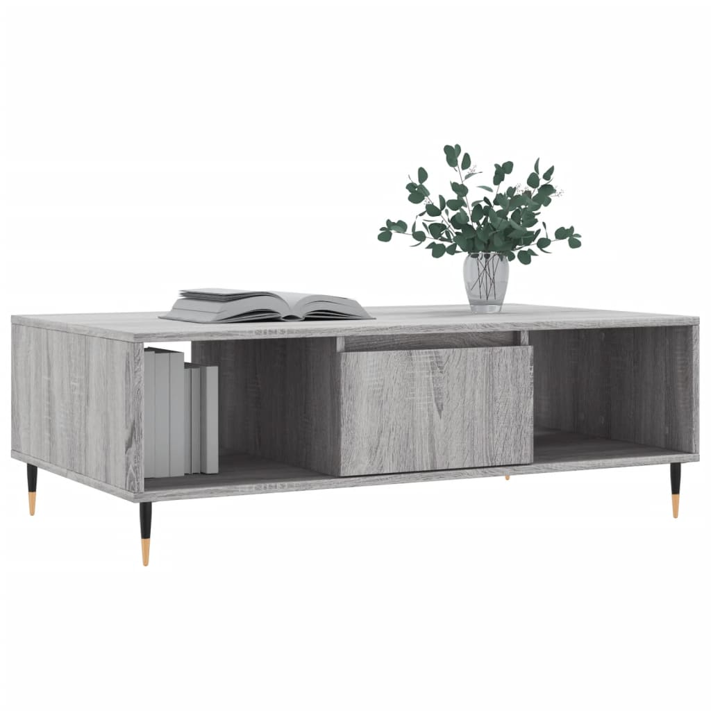 Table basse sonoma gris 104x60x35 cm bois d’ingénierie - Tables basses