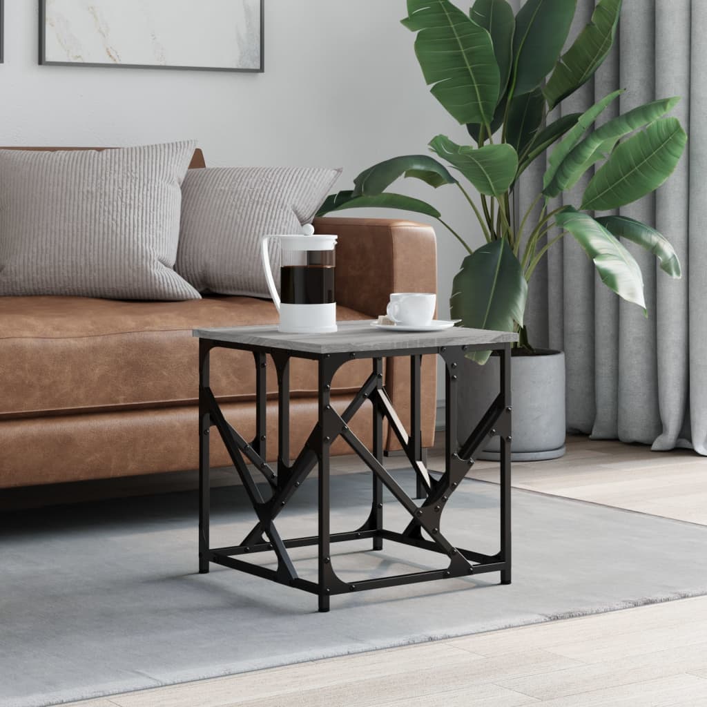 Table basse sonoma gris 45x45x47,5 cm bois d’ingénierie - Tables basses