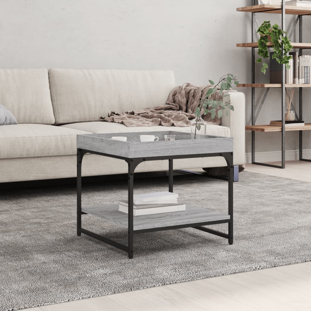 Table basse sonoma gris 49,5x49,5x45 cm bois d’ingénierie - Tables basses