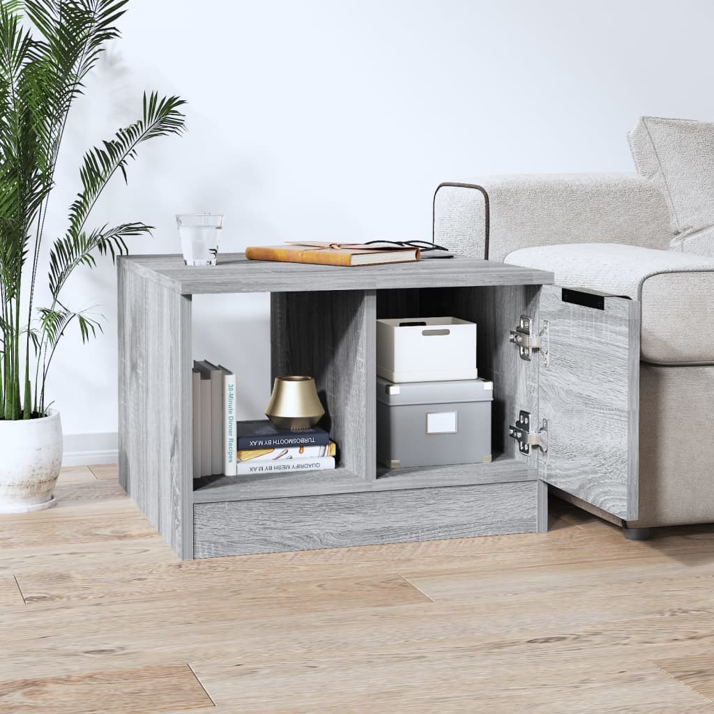 Table basse sonoma gris 50x50x36 cm bois d’ingénierie - Tables basses