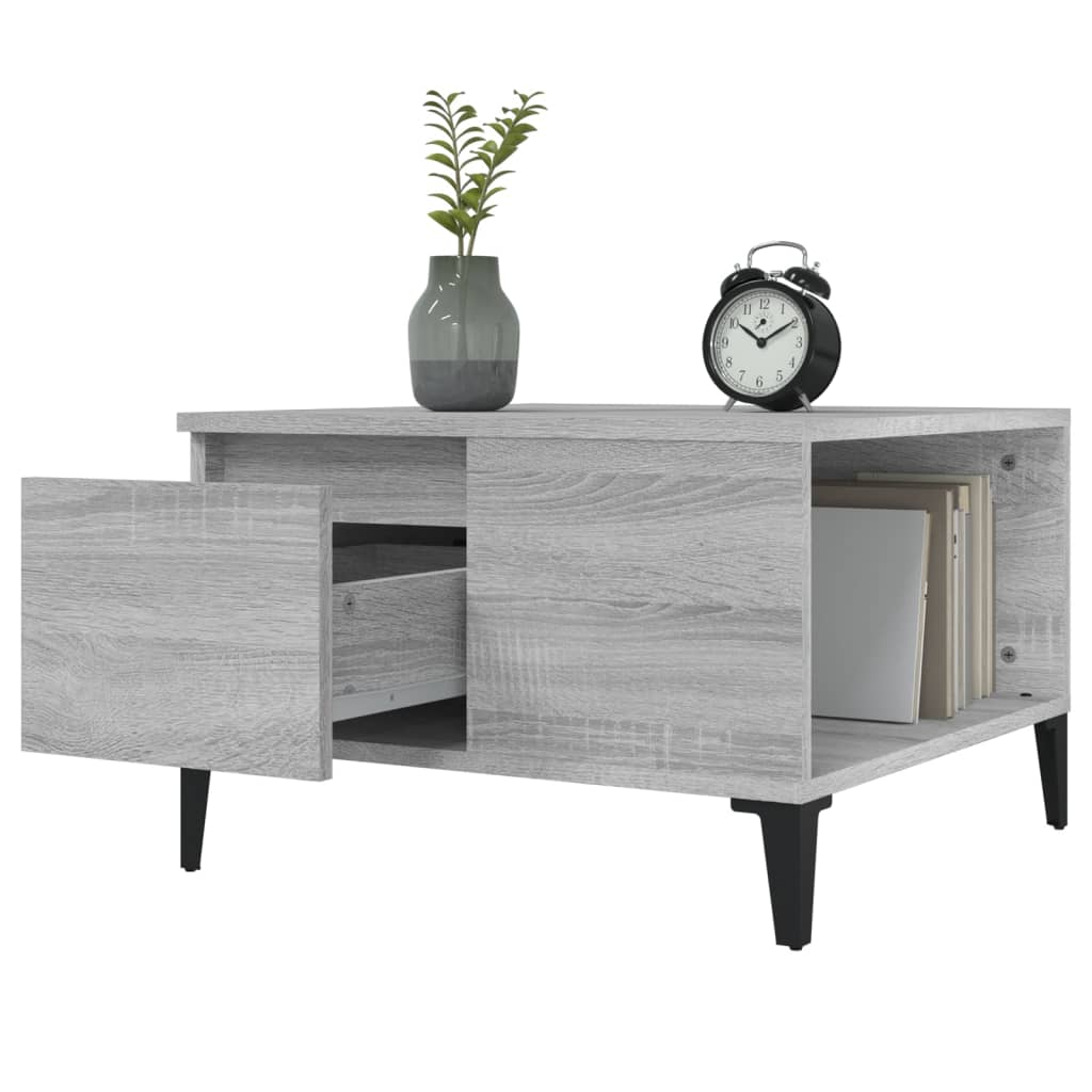 Table basse sonoma gris 55x55x36,5 cm bois d’ingénierie - Tables basses