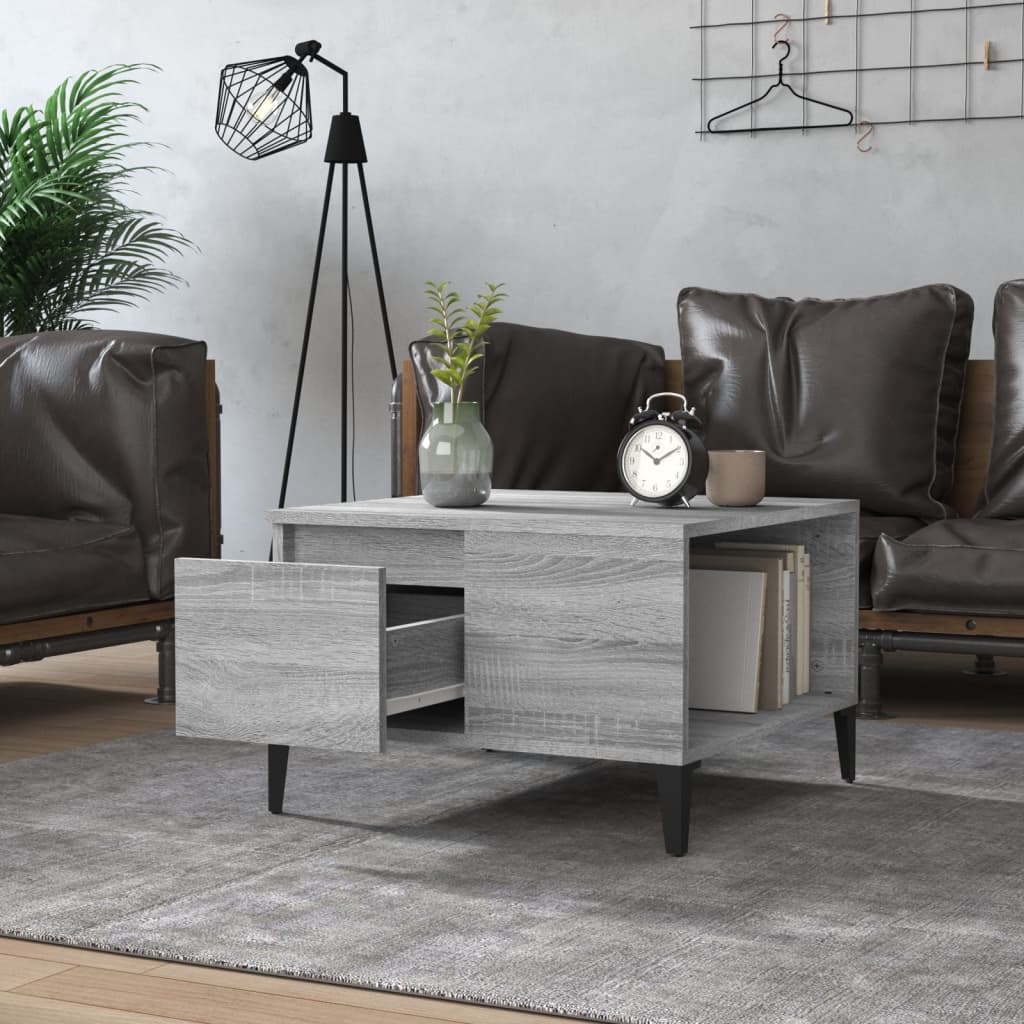 Table basse sonoma gris 55x55x36,5 cm bois d’ingénierie - Tables basses