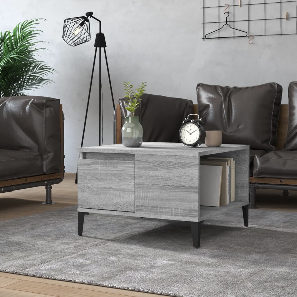 Table basse sonoma gris 55x55x36,5 cm bois d’ingénierie - Tables basses
