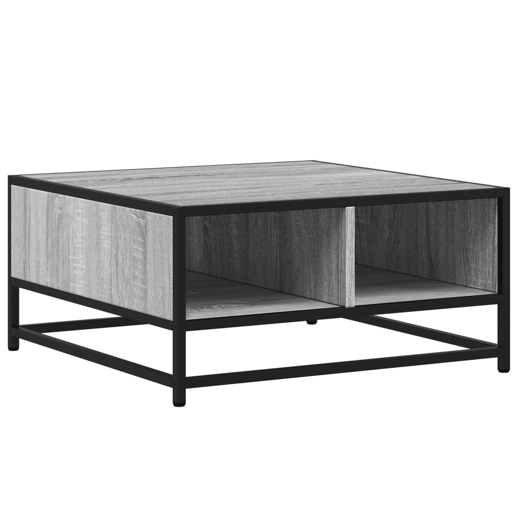 Table basse sonoma gris 60,5x60,5x30 cm bois d’ingénierie/métal - Tables basses