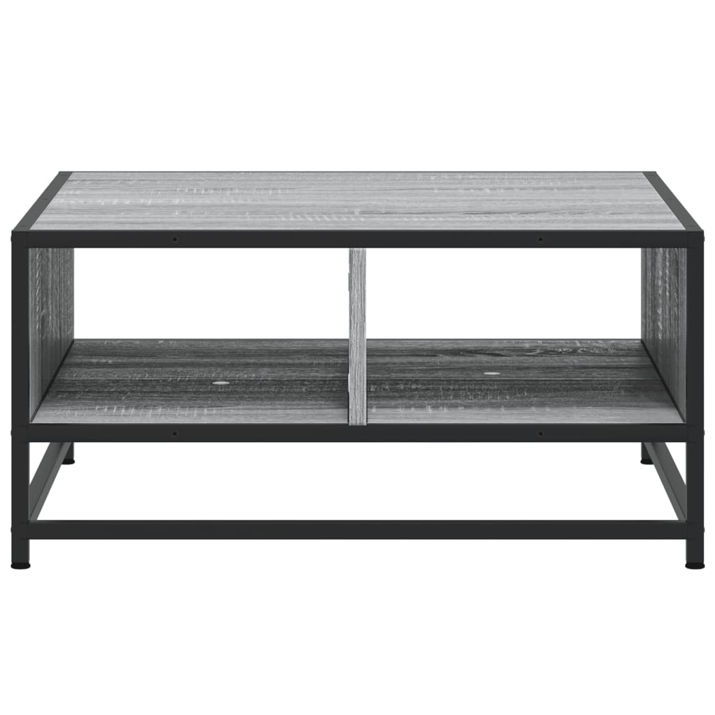 Table basse sonoma gris 60,5x60,5x30 cm bois d’ingénierie/métal - Tables basses