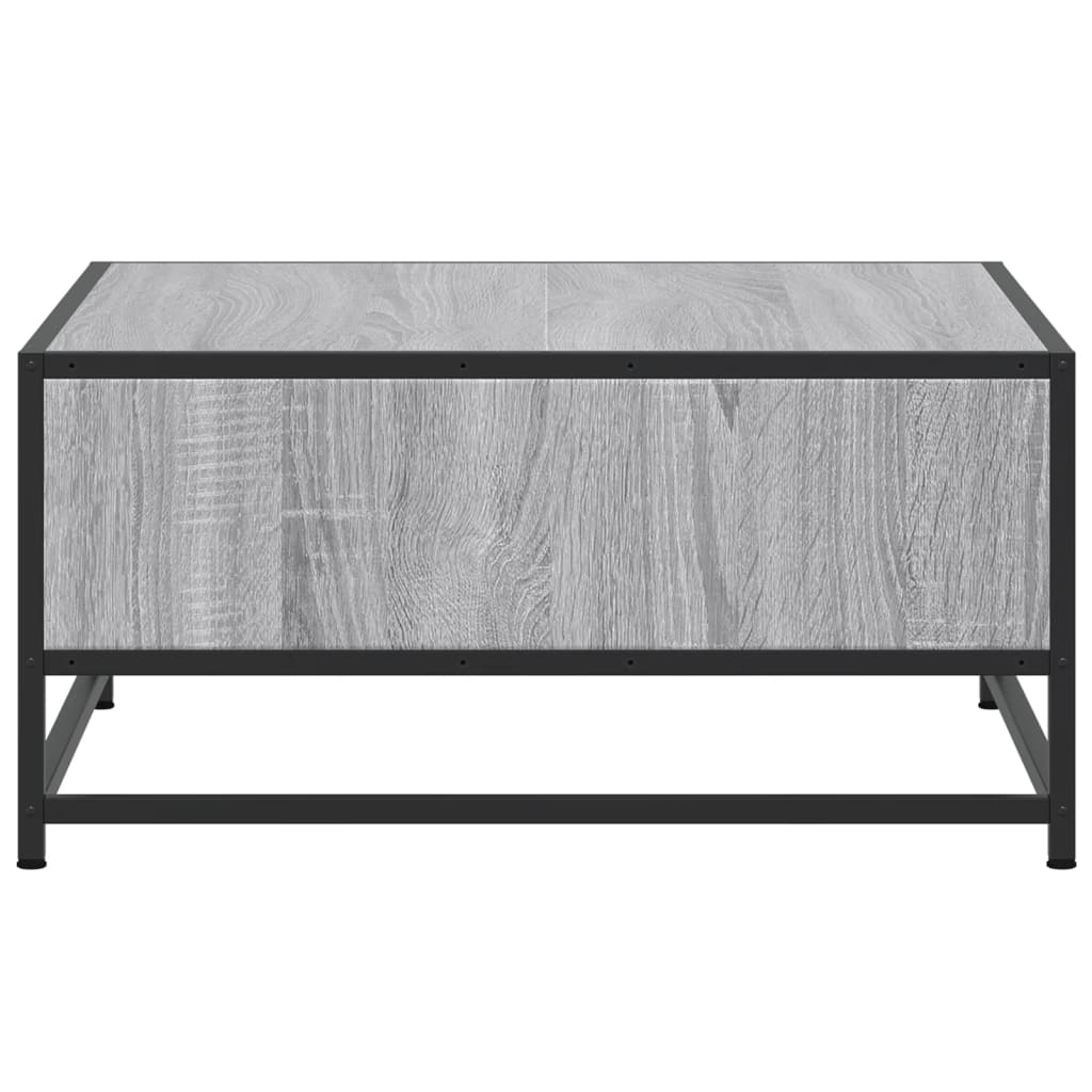 Table basse sonoma gris 60,5x60,5x30 cm bois d’ingénierie/métal - Tables basses