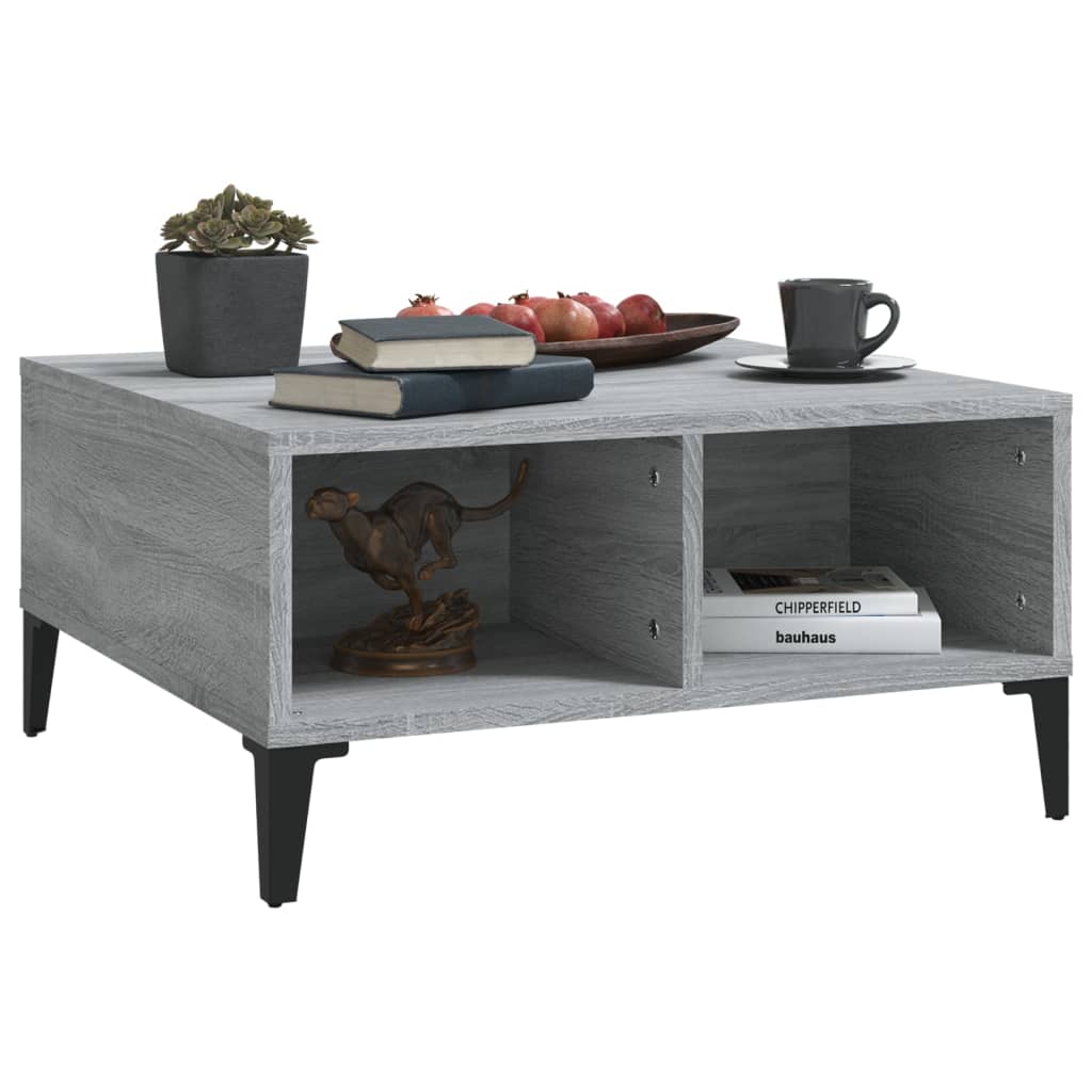 Table basse sonoma gris 60x60x30 cm bois d’ingénierie - Tables basses