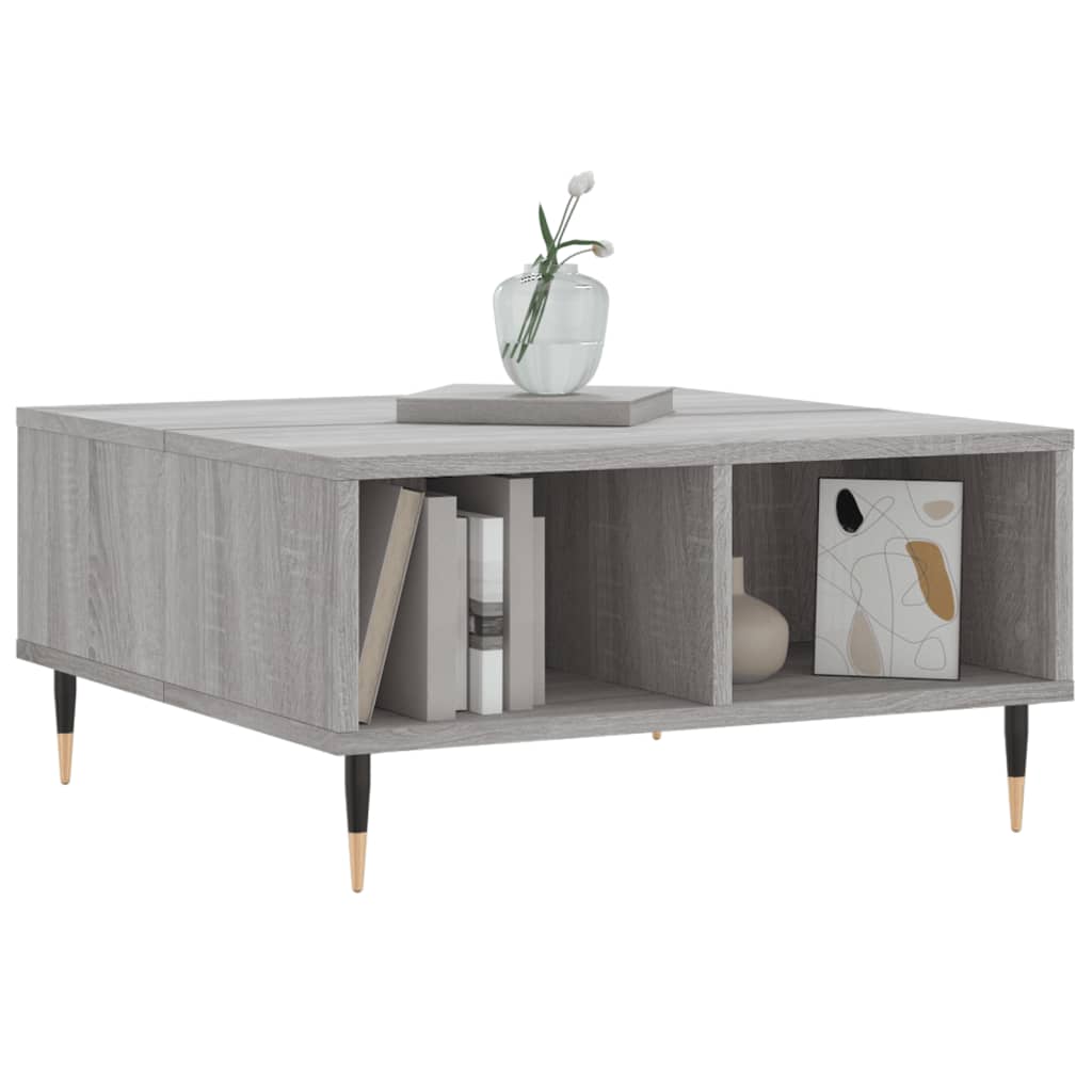 Table basse sonoma gris 60x60x30 cm bois d’ingénierie - Tables basses