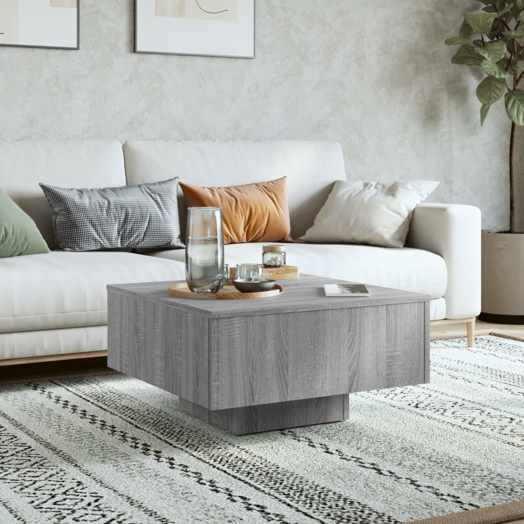 Table basse Sonoma gris 60x60x31,5 cm Bois d’ingénierie - Tables basses