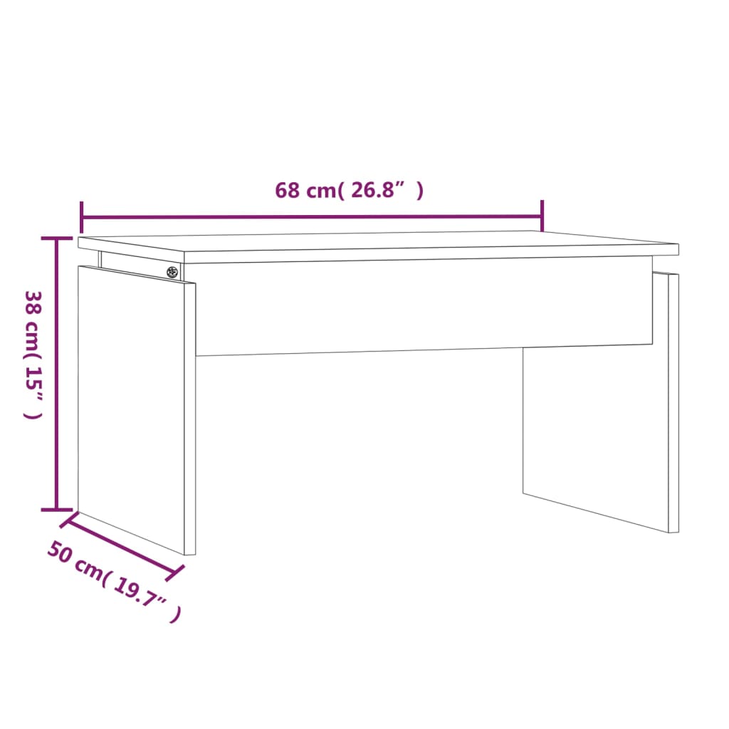 Table basse Sonoma gris 68x50x38 cm Bois d’ingénierie - Tables basses